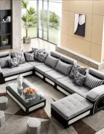 u shape sofa with table